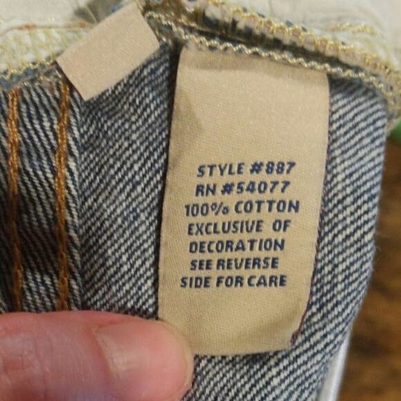 CAbi Floral Patchwork Medium Demin Distressed Boho Straight Leg Y2K Inspo Size 4 - Picture 8 of 11